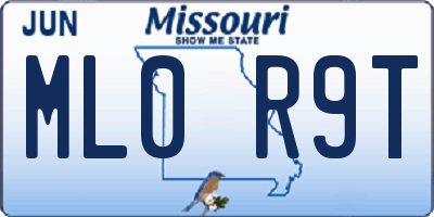 MO license plate ML0R9T