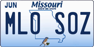 MO license plate ML0S0Z