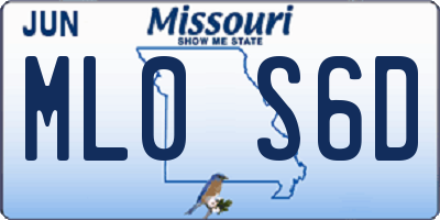 MO license plate ML0S6D