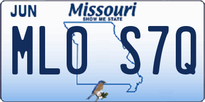 MO license plate ML0S7Q