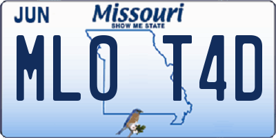MO license plate ML0T4D