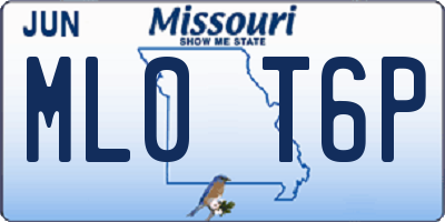 MO license plate ML0T6P