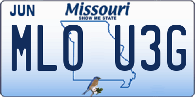 MO license plate ML0U3G