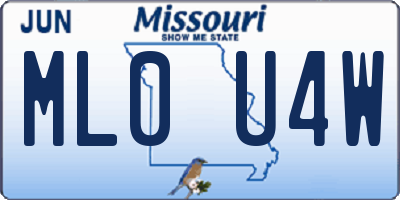 MO license plate ML0U4W