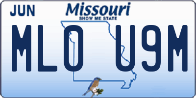 MO license plate ML0U9M
