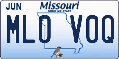 MO license plate ML0V0Q