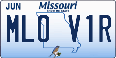 MO license plate ML0V1R