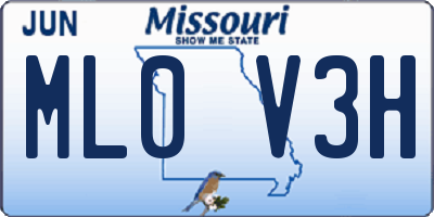 MO license plate ML0V3H