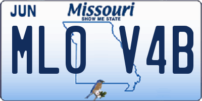 MO license plate ML0V4B