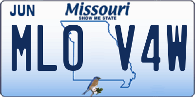 MO license plate ML0V4W