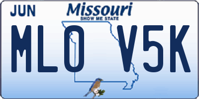 MO license plate ML0V5K