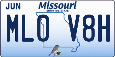 MO license plate ML0V8H