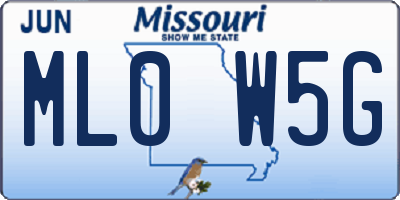 MO license plate ML0W5G