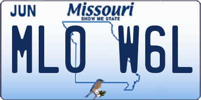 MO license plate ML0W6L