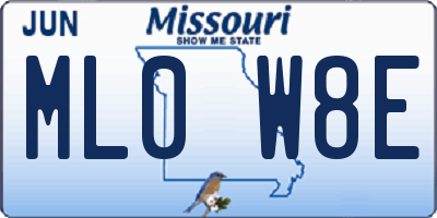 MO license plate ML0W8E