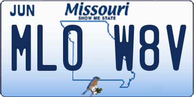 MO license plate ML0W8V