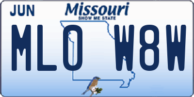 MO license plate ML0W8W