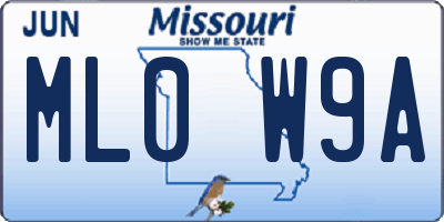 MO license plate ML0W9A