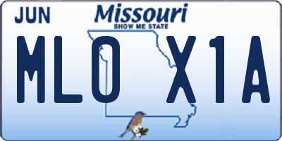 MO license plate ML0X1A