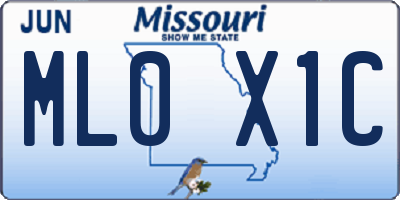 MO license plate ML0X1C