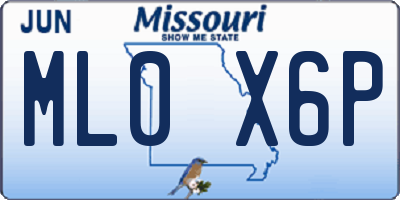 MO license plate ML0X6P