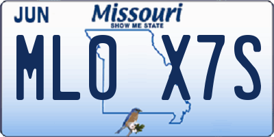 MO license plate ML0X7S