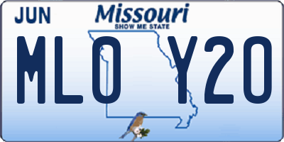 MO license plate ML0Y2O