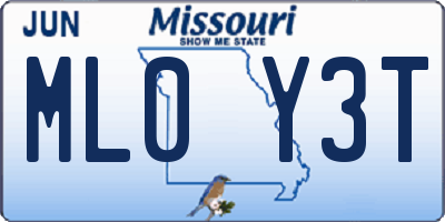 MO license plate ML0Y3T