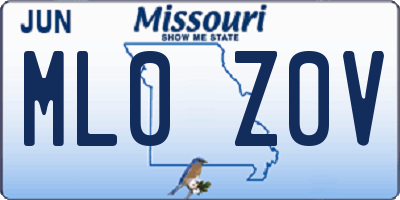 MO license plate ML0Z0V