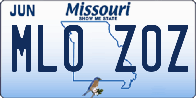 MO license plate ML0Z0Z