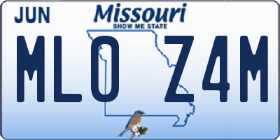 MO license plate ML0Z4M