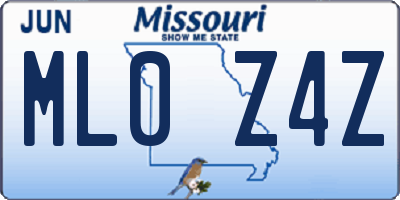 MO license plate ML0Z4Z