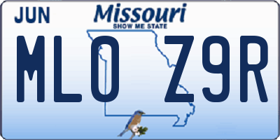 MO license plate ML0Z9R