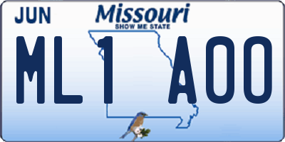 MO license plate ML1A0O