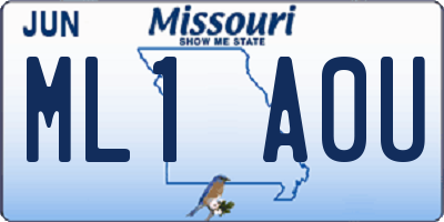MO license plate ML1A0U