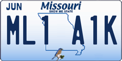 MO license plate ML1A1K