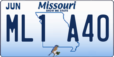 MO license plate ML1A4O
