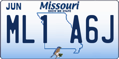 MO license plate ML1A6J