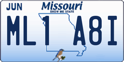 MO license plate ML1A8I