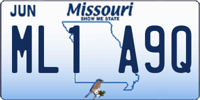 MO license plate ML1A9Q