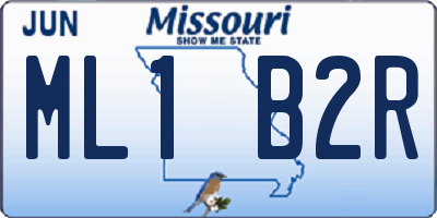 MO license plate ML1B2R