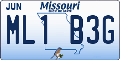 MO license plate ML1B3G