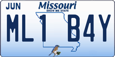 MO license plate ML1B4Y