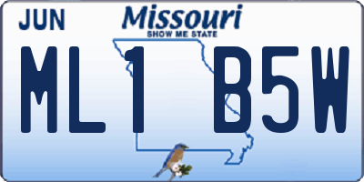 MO license plate ML1B5W