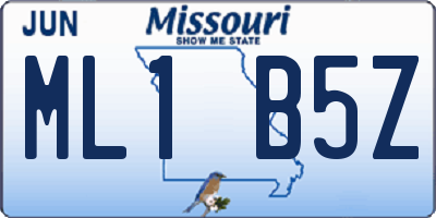 MO license plate ML1B5Z