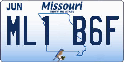 MO license plate ML1B6F