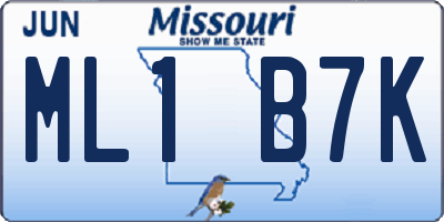 MO license plate ML1B7K