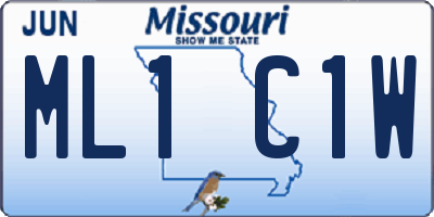 MO license plate ML1C1W
