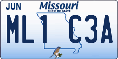 MO license plate ML1C3A