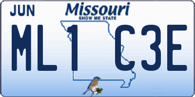 MO license plate ML1C3E